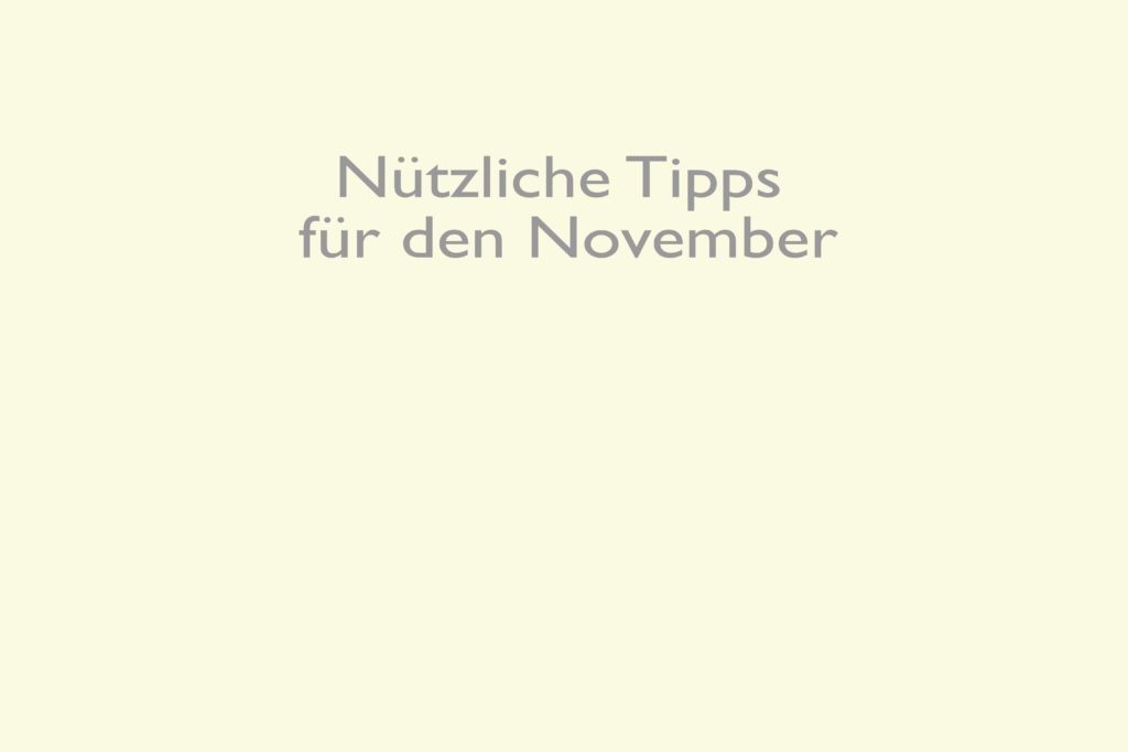 Tipps November