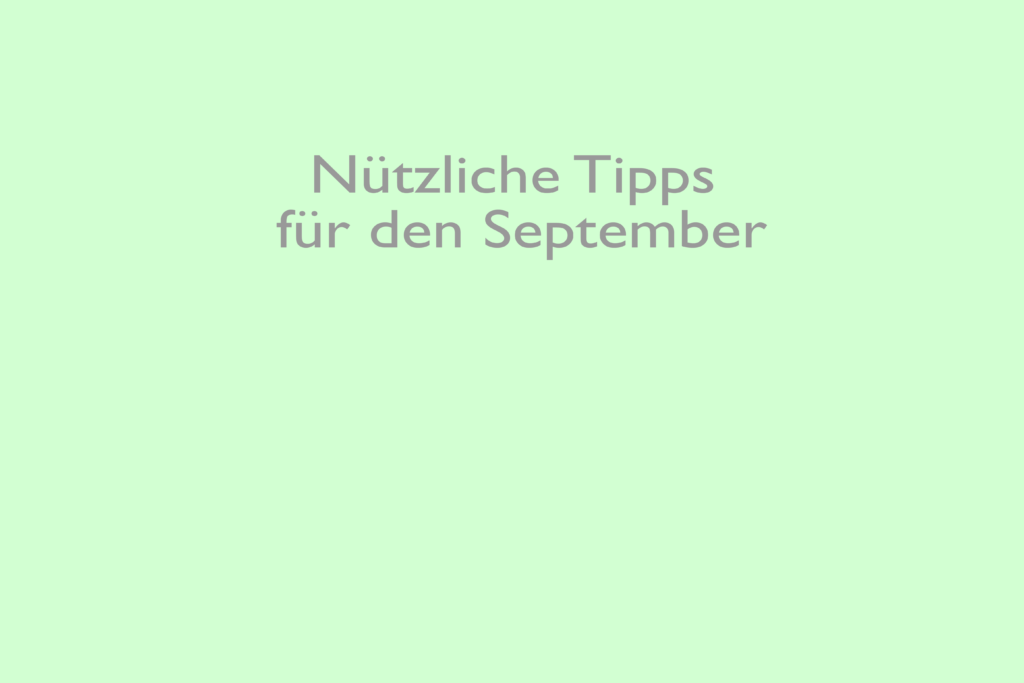 Tipps September