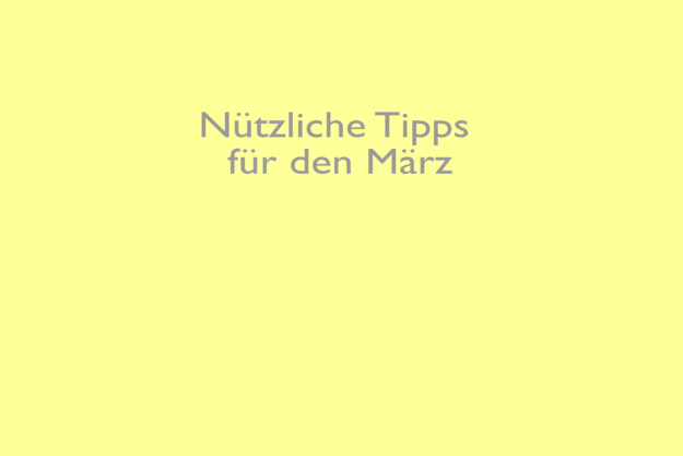 Pflegetipps März