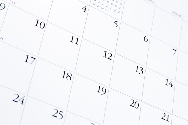 Kalenderblatt, Auszug aus dem Kalender